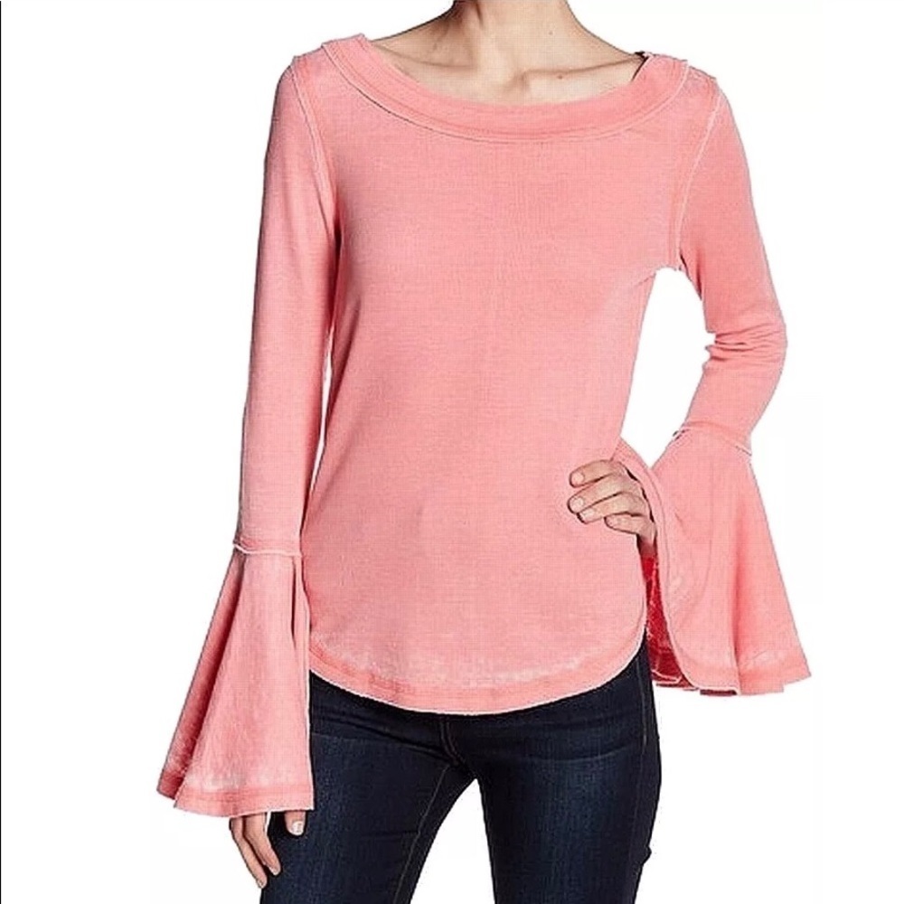 COPY - MELROSE AND MARKET Pink Thermal Bell-Sleeve